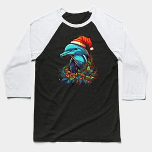 Dolphin Christmas Baseball T-Shirt